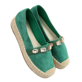 Espadrilles with stones green 100-131-SC-1 Green