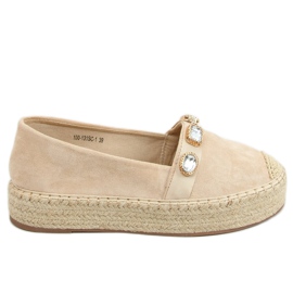 Espadrilles with stones beige 100-131-SC-1 Beige