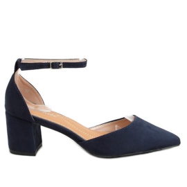 Open shoes navy blue 7584 Blue
