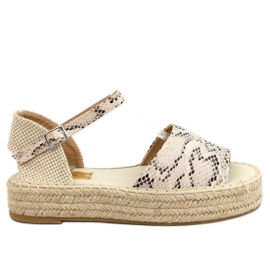 Open toe Espadrilles A663-ESP-1 Snake beige