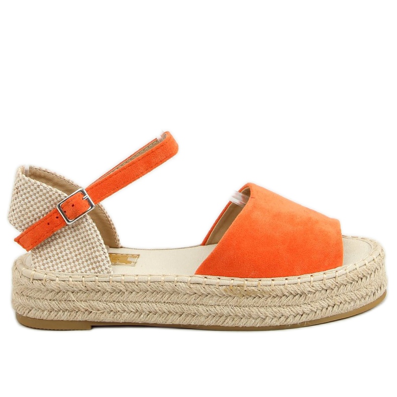 Orange open toe espadrilles A663-ESP-1 Orange beige
