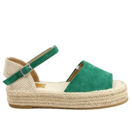 Green open toe espadrilles A663-ESP-1 Green beige Green open toe espadrilles A663-ESP-1 Green beige