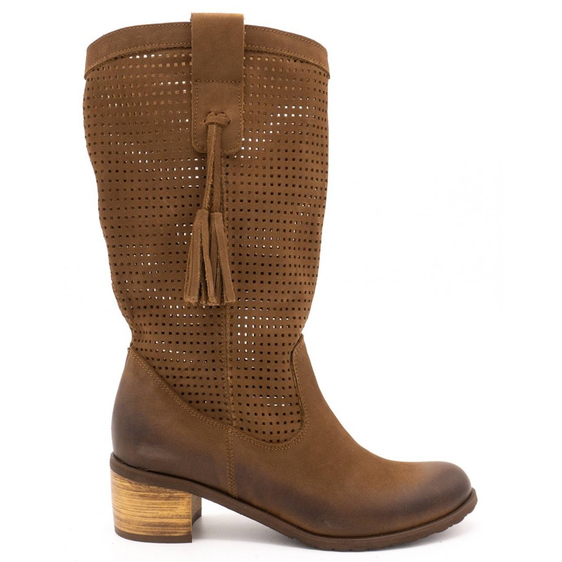 Olivier Women's openwork boots D44 brown