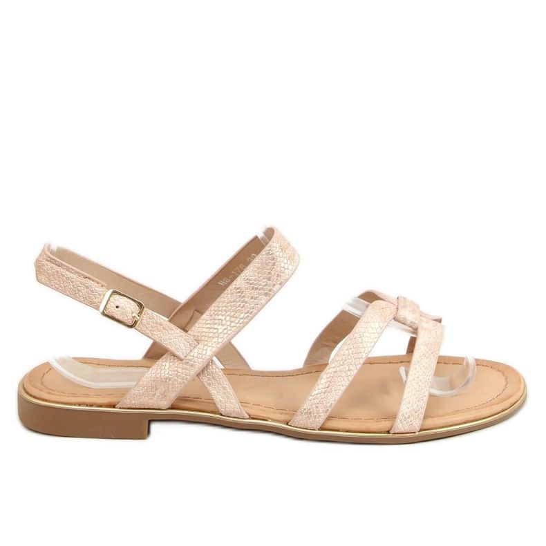 Pink women's sandals H8-176 Champagne
