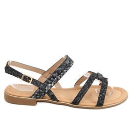 Black women's sandals H8-176 Black