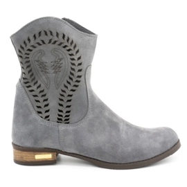 Olivier Women's openwork Cassie boots light gray grey