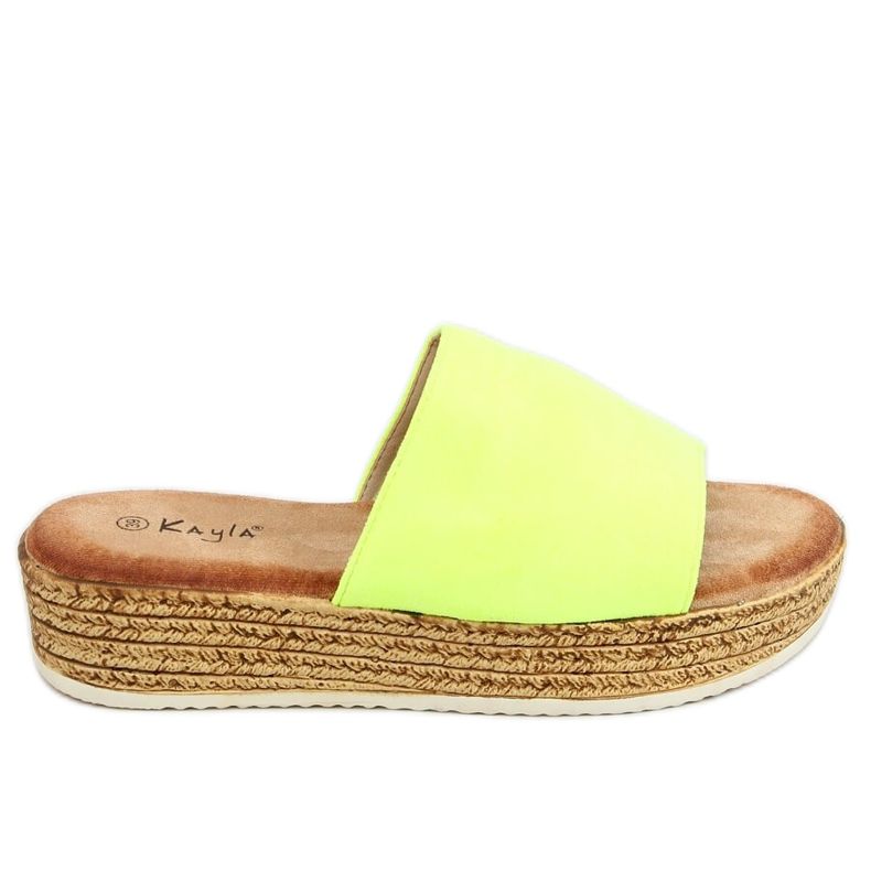 Yellow Women's yellow slippers 38846 Fluorescent Yellow Yellow Women's yellow slippers 38846 Fluorescent Yellow
