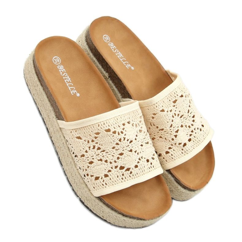 Beige openwork beige espadrilles 20-349 Beige