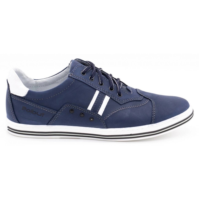 Polbut Men's casual shoes 1801 navy blue with white