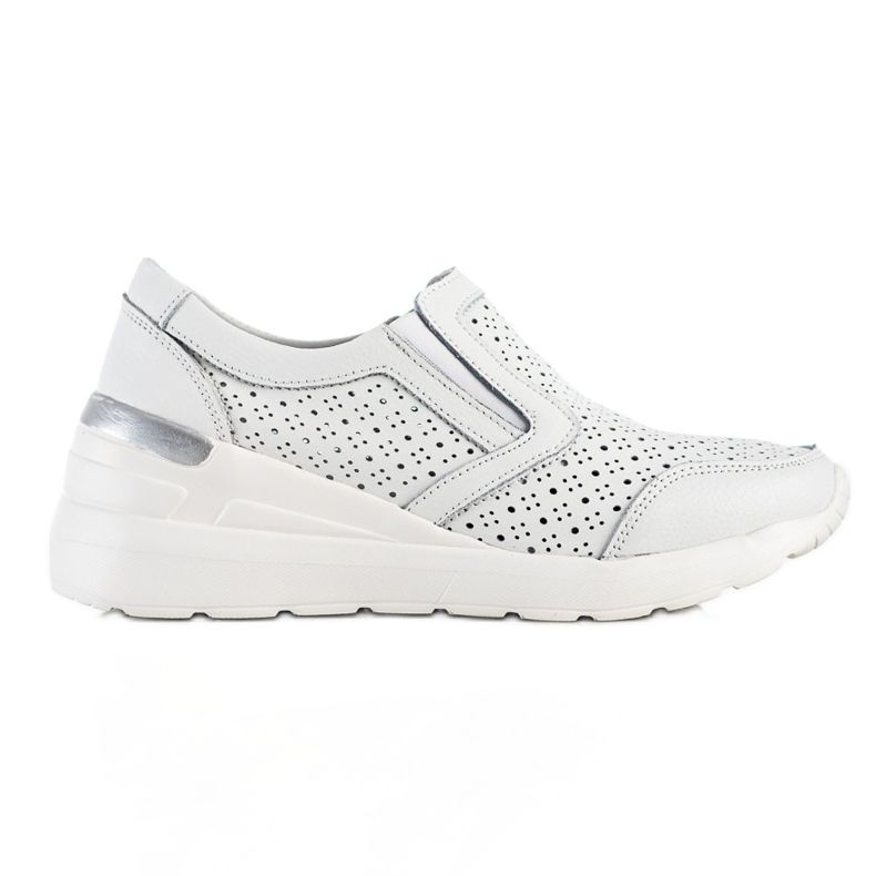 Goodin White Leather Slip-On Sneakers