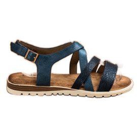 Evento Blue Sandals With Eco Leather Evento Blue Sandals With Eco Leather
