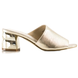 Goodin Slippers With Decorative Heel golden