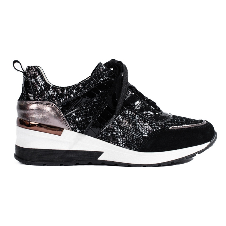 Goodin Snake Print Leather Sneakers black