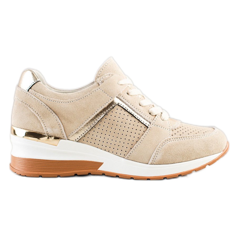 Goodin Beige Leather Sneakers