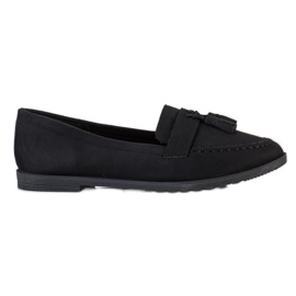 SHELOVET Casual Loafers With Fringes black SHELOVET Casual Loafers With Fringes black