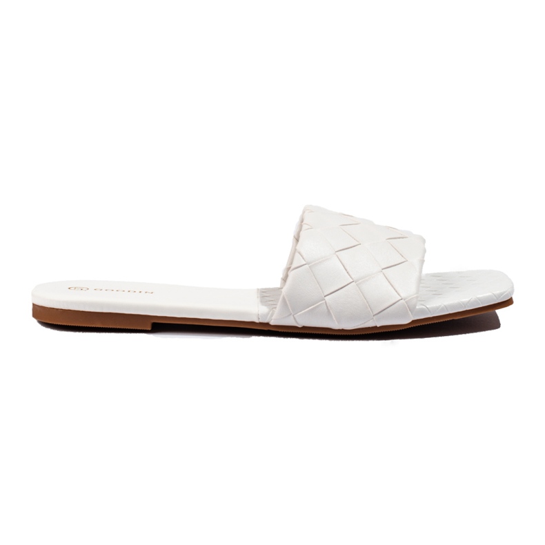 Goodin White eco leather slippers