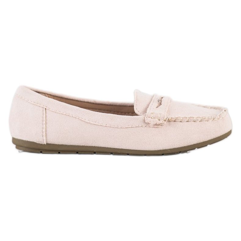 Super Me Beige suede loafers
