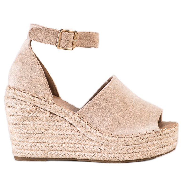 SHELOVET Beige Wedge Sandals
