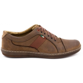 Olivier Men's leather casual shoes 238GT brown