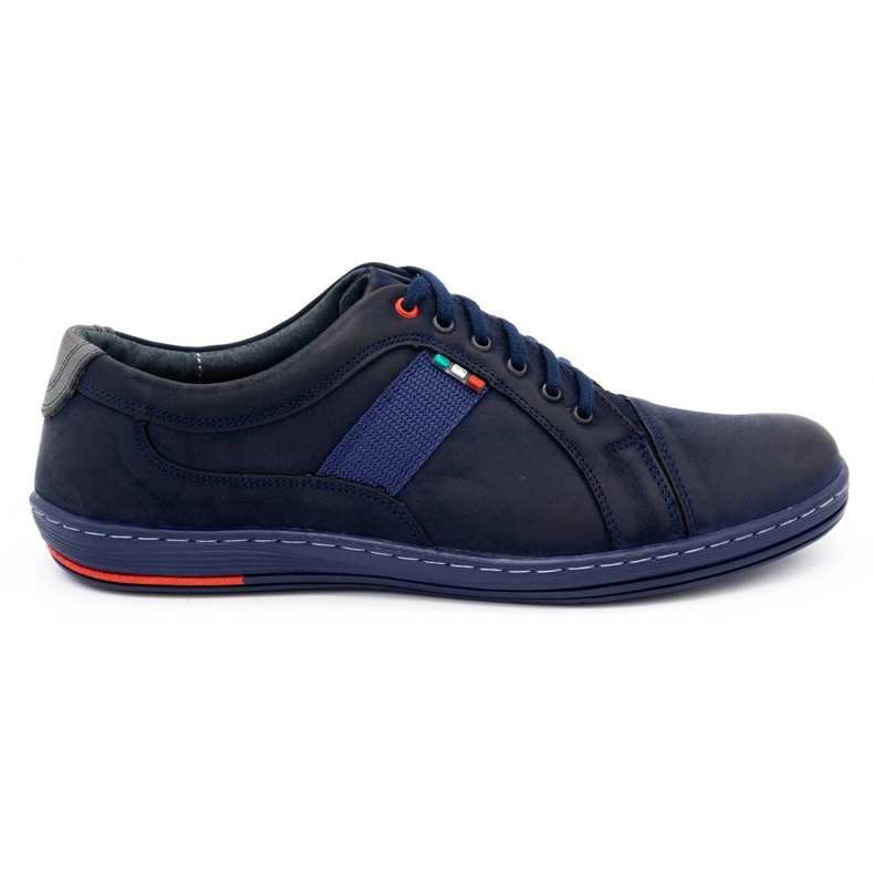 Olivier Men's leather casual shoes 238GT navy blue