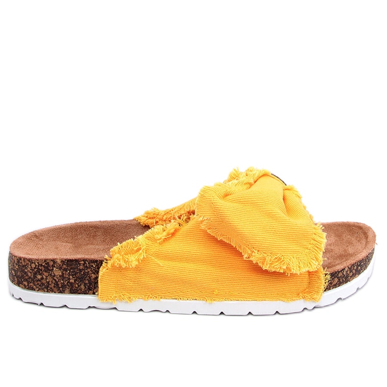 Yellow BG60P Yellow canvas slippers with cork