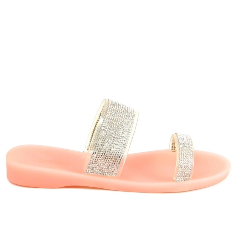 Pink BG51 Pink silicone slippers silver