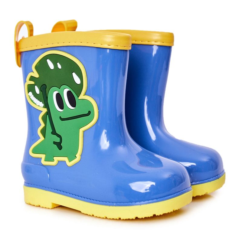 Children's Blue Galoshes With A Crocodile Children's Blue Galoshes With A Crocodile