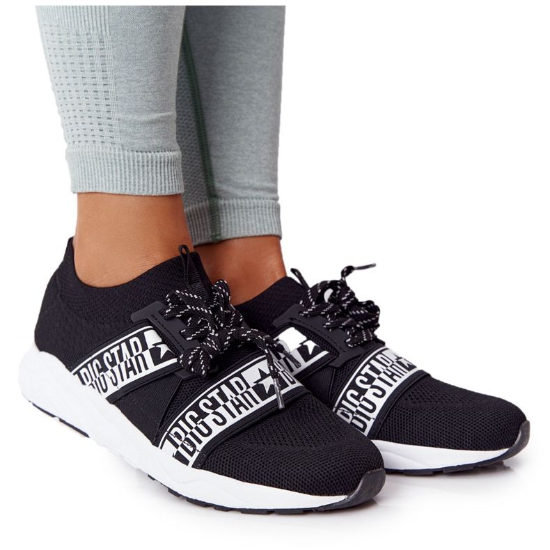 Women's sports shoes Memory Foam Big Star HH274359 Black white Women's sports shoes Memory Foam Big Star HH274359 Black white