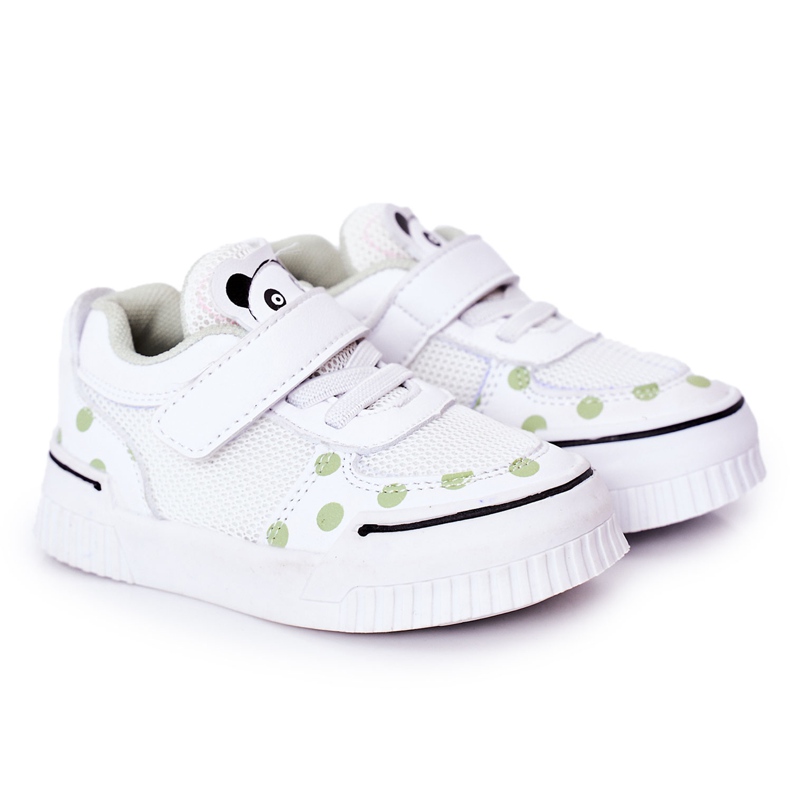 Apawwa Children's Sport Shoes With Panda White and Green Chico Apawwa Children's Sport Shoes With Panda White and Green Chico