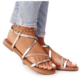 S.Barski Sandals With Braid S. Bararski 152-1 Gold golden
