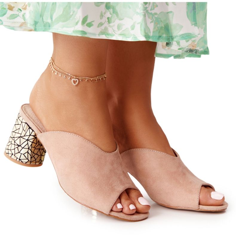 Suede high heels S.Barski C420-15 Beige
