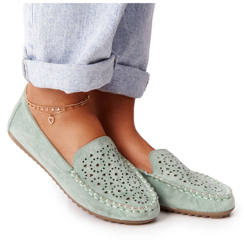 Women's Green Molly suede loafers