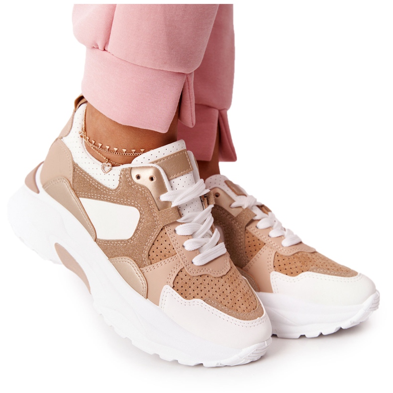 Women's Sneakers Beige Yolo On Large Sole white