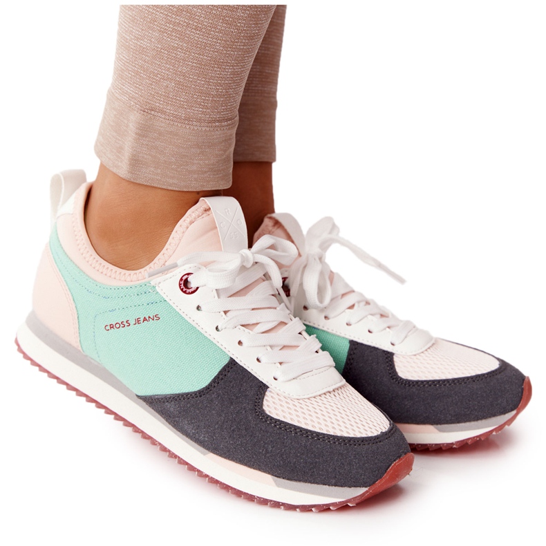 Sport Shoes Memory Foam Cross Jeans HH2R4049C Green-Pink