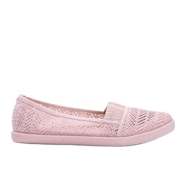 Maria's pink openwork sneakers