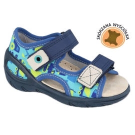 Befado children's sandals pu 065P156 blue, leather insole