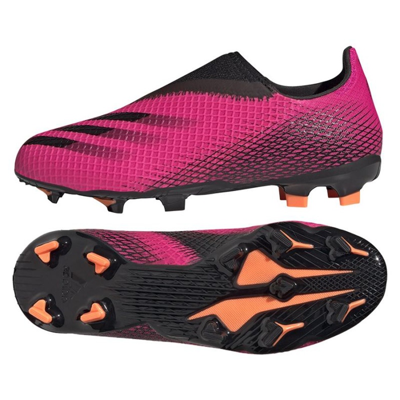 Adidas X Ghosted.3 Ll Fg Jr FY7281 football boots pink pink Adidas X Ghosted.3 Ll Fg Jr FY7281 football boots pink pink