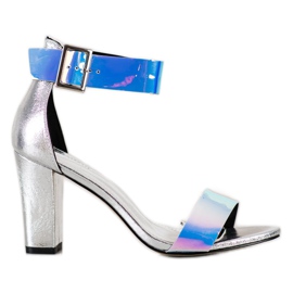 Goodin Sandals On A Bar With Holo Effect silver Goodin Sandals On A Bar With Holo Effect silver