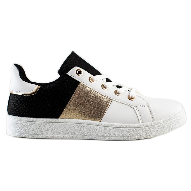 SHELOVET Fashionable Laced Sneakers white black multicolored