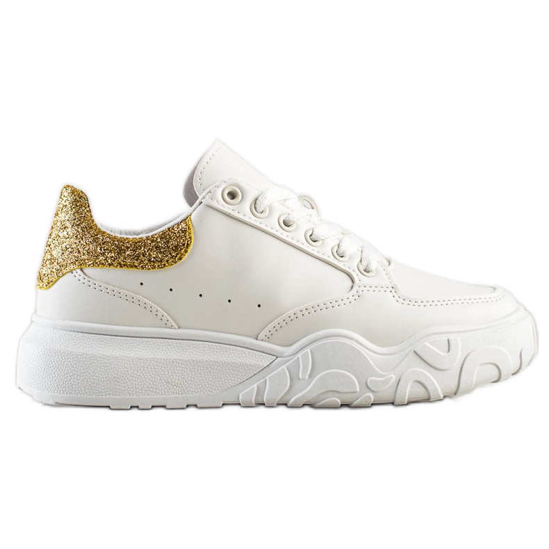 Small Swan White Eco Leather Sneakers