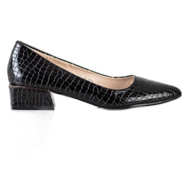 Goodin Black Snake Print pumps