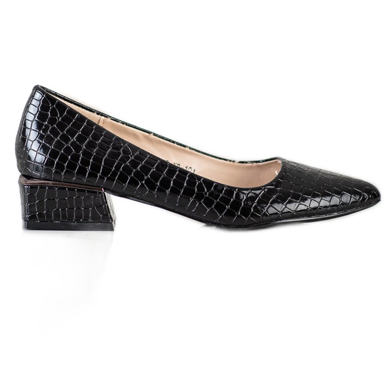 Goodin Black Snake Print pumps