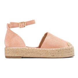 SHELOVET Espadrilles with buckle pink