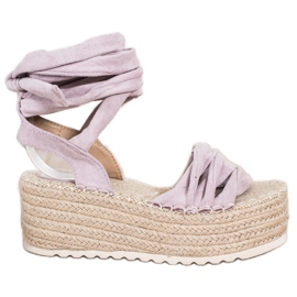 SHELOVET Tied Espadrilles Sandals violet