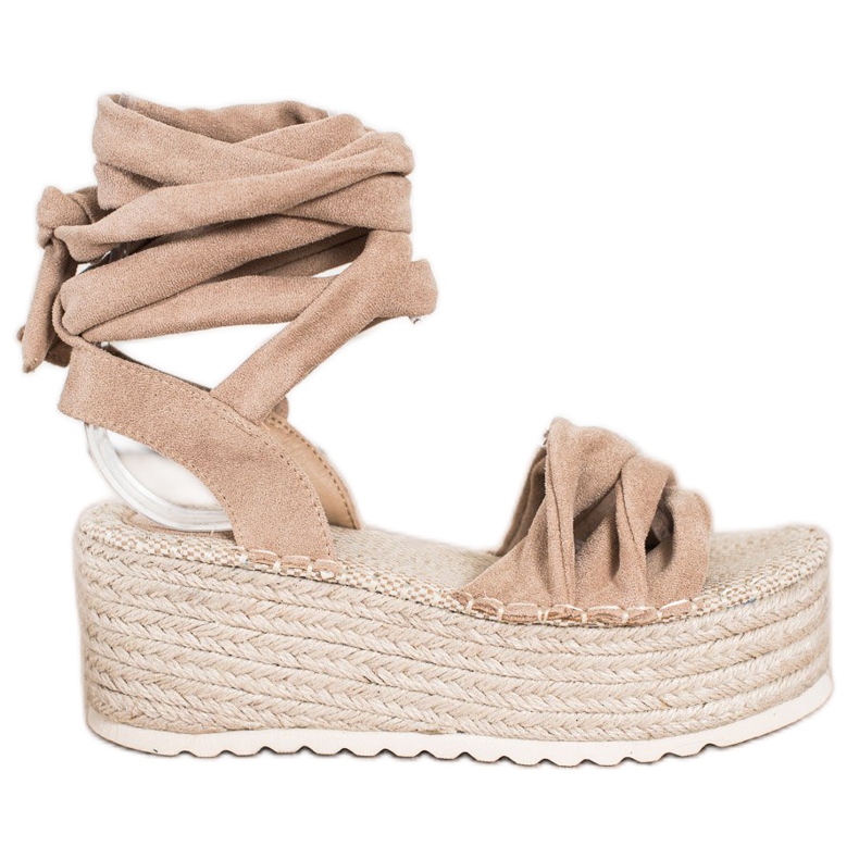 SHELOVET Tied Espadrilles Sandals beige