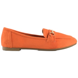 Anesia Paris Elegant suede loafers orange