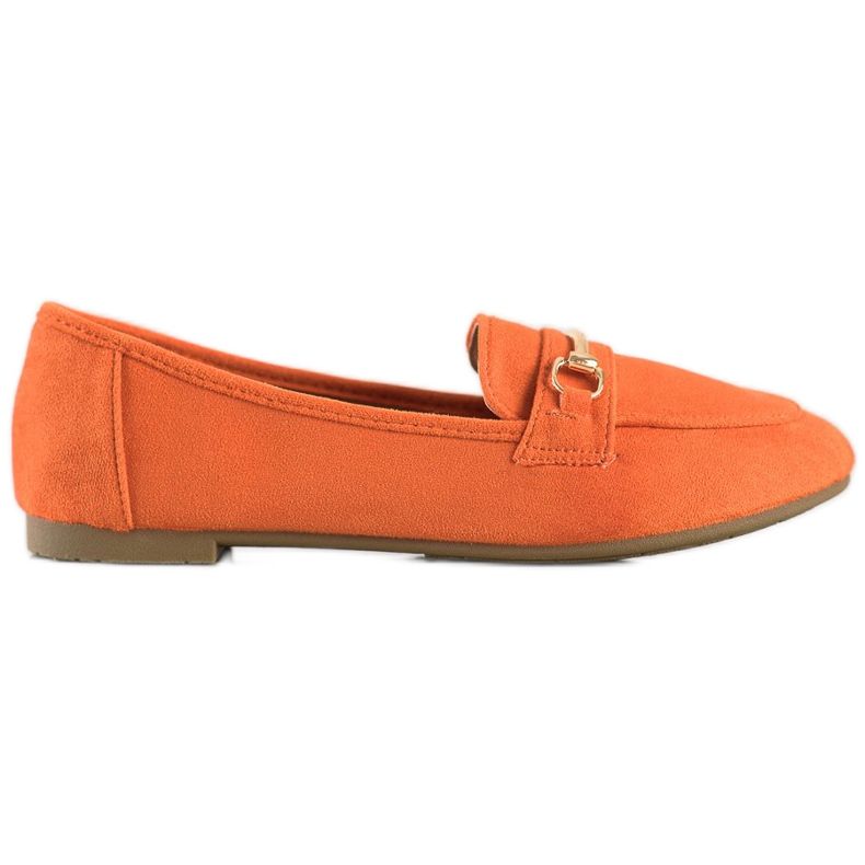 Anesia Paris Elegant suede loafers orange