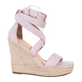 SHELOVET Espadrilles Sandals With Buckle purple