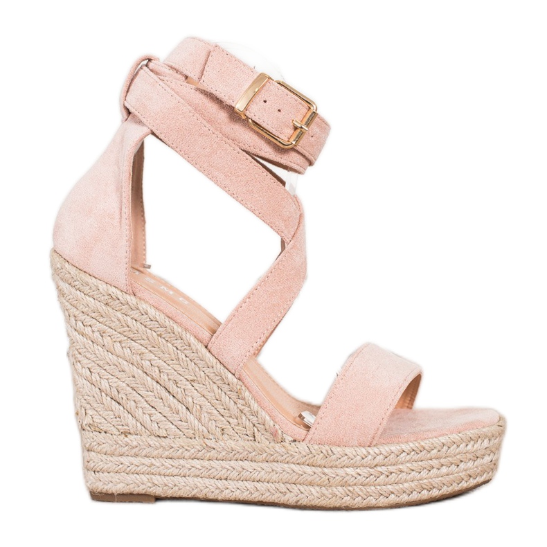 SHELOVET Espadrilles Sandals With Buckle pink SHELOVET Espadrilles Sandals With Buckle pink