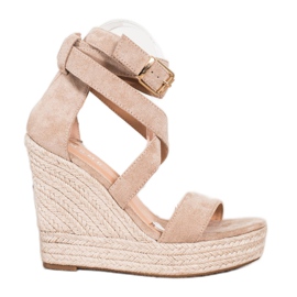 SHELOVET Espadrilles Sandals With Buckle beige